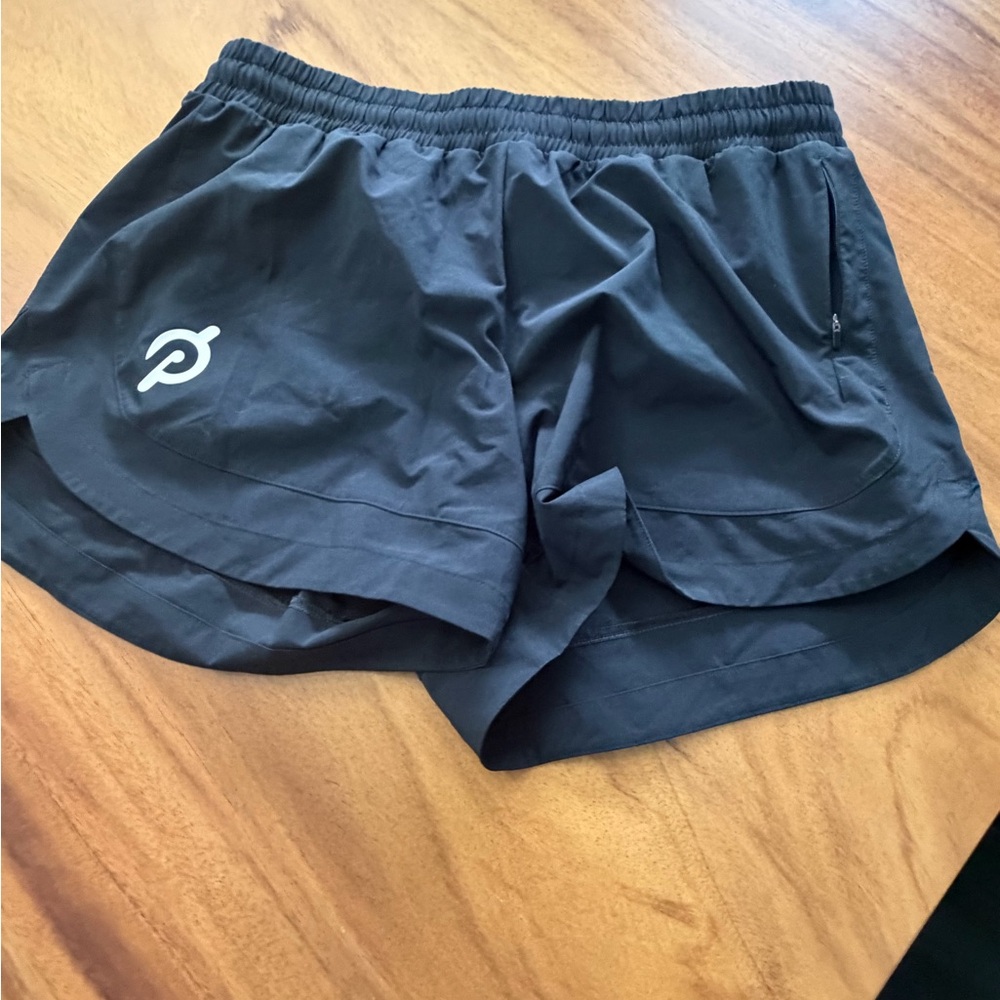 Peloton Black Women's Athletic Shorts with Logo